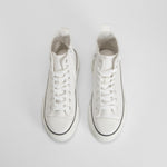 Zapatilla botín cuña lona blanca NYC