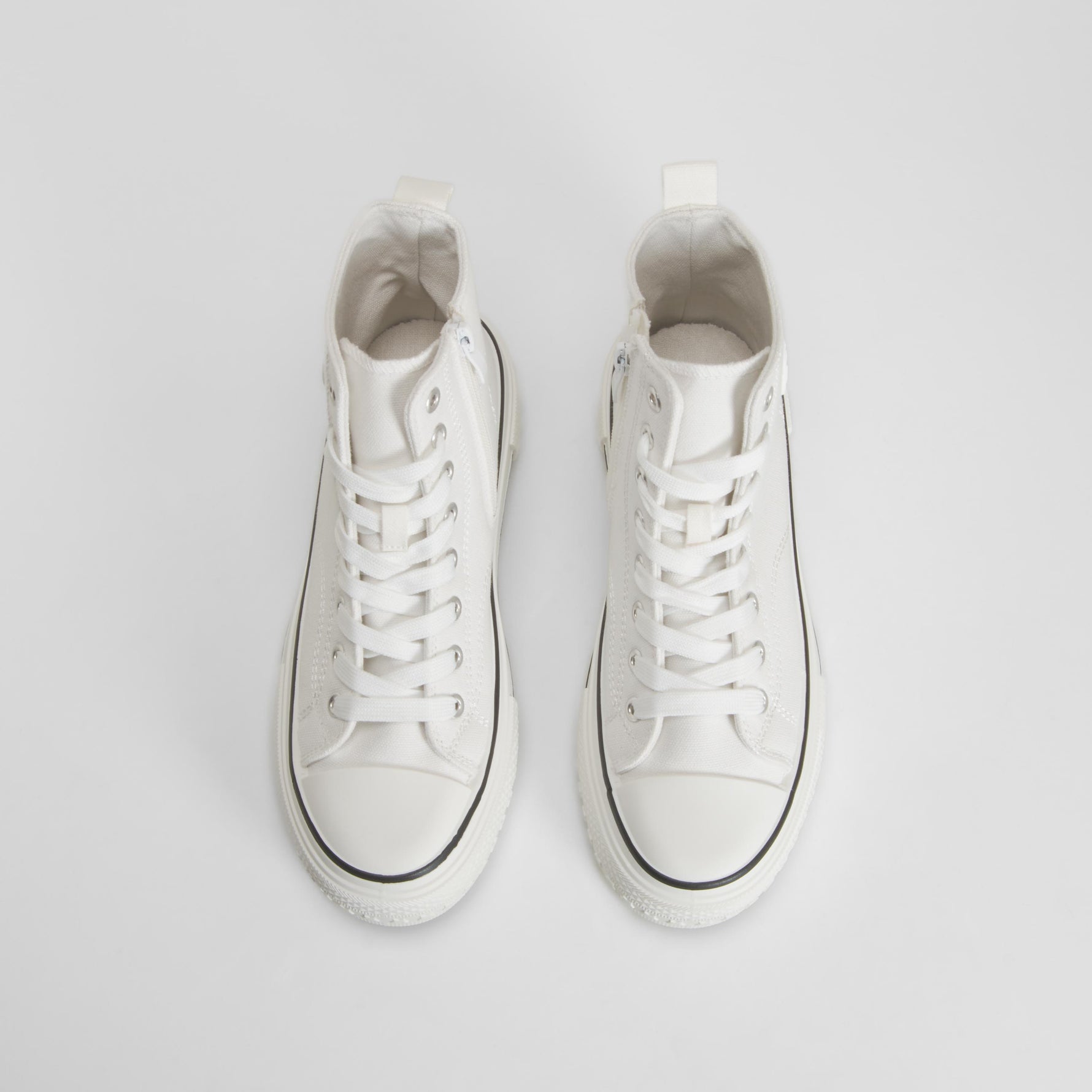 Zapatilla botín cuña lona blanca NYC