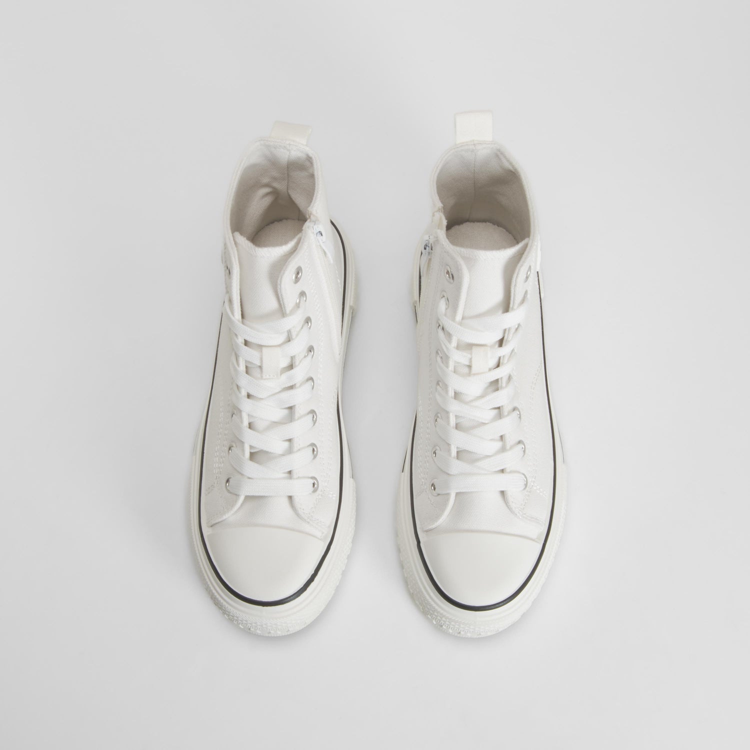 Zapatilla botín cuña lona blanca NYC