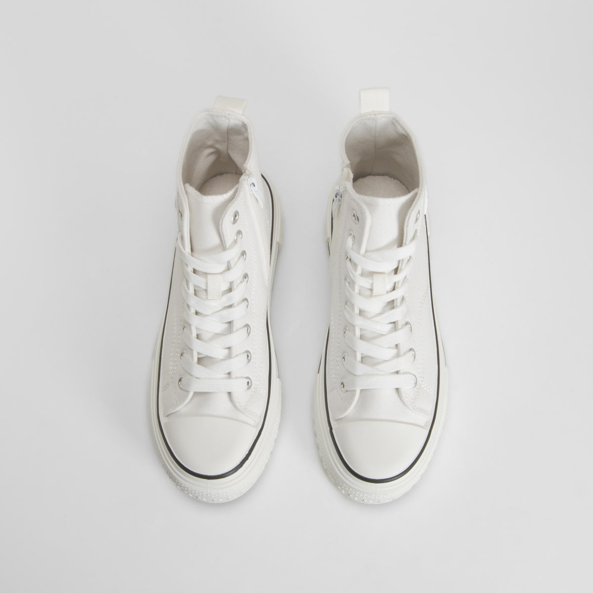 Zapatilla botín cuña lona blanca NYC