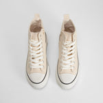 Zapatilla alta de lona cuña beige NYC