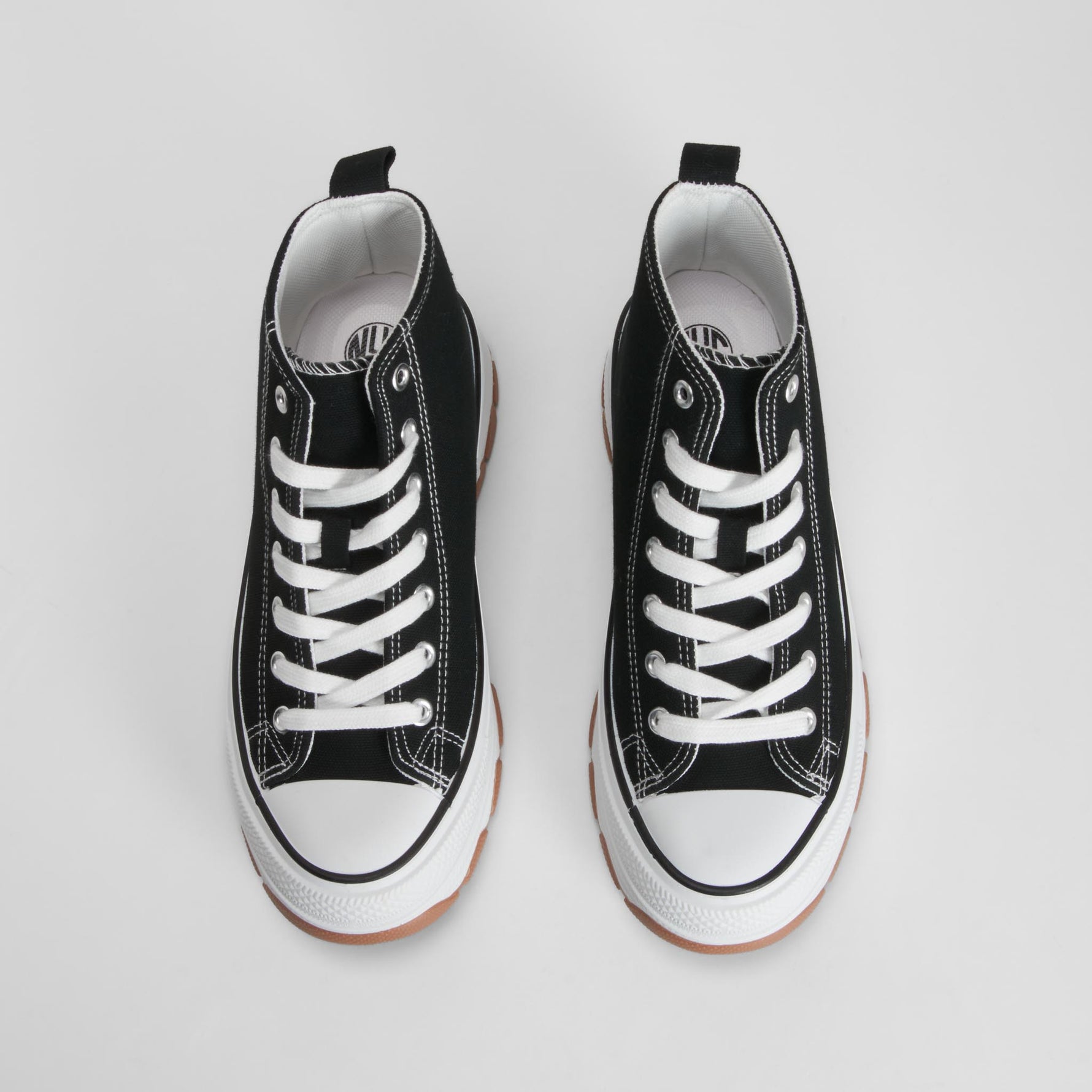 Zapatilla alta lona chunky negra NYC