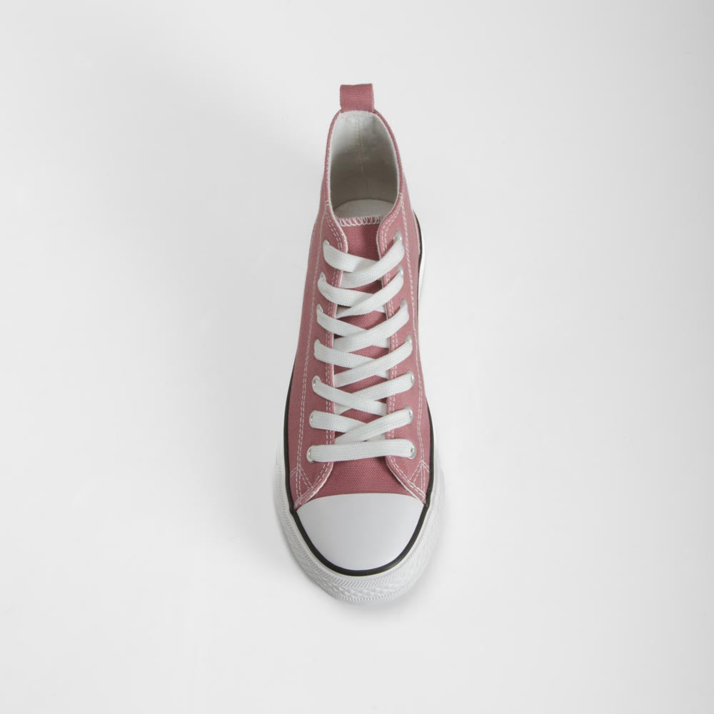 Zapatilla alta lona rosa NYC