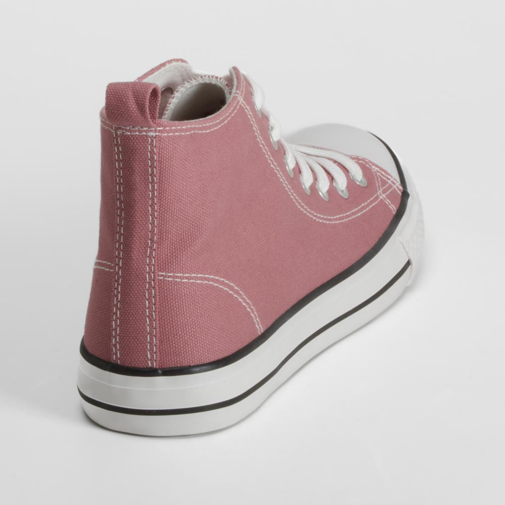 Zapatilla alta lona rosa NYC