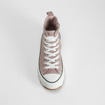 Zapatilla alta de lona chunky rosa NYC