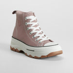 Zapatilla alta de lona chunky rosa NYC