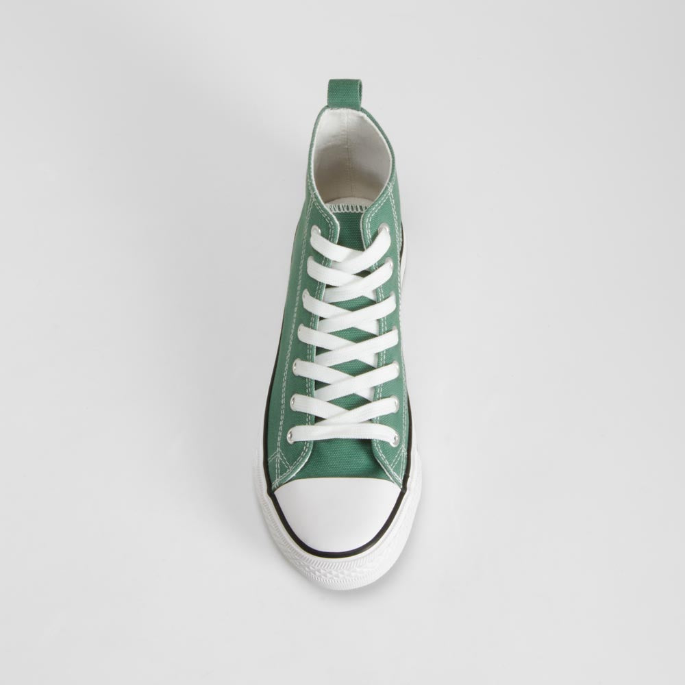 Zapatilla lona alta verde con cordones NYC