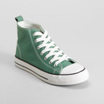 Zapatilla lona alta verde con cordones NYC