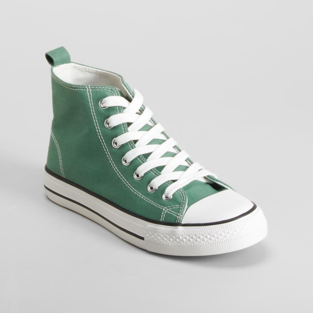 Zapatilla lona alta verde con cordones NYC