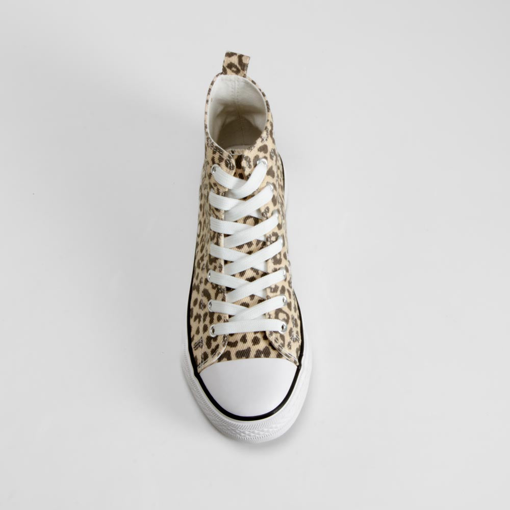 Zapatilla alta de lona animal print multicolor NYC