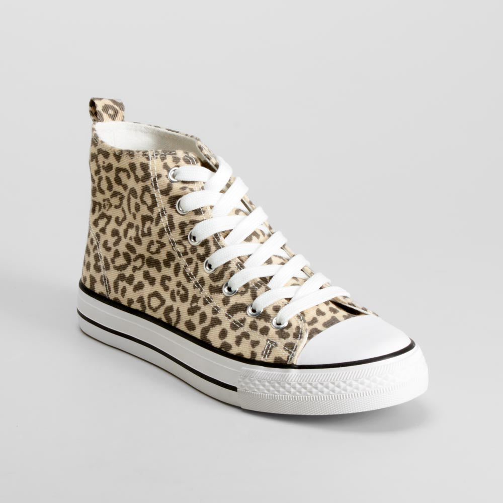 Zapatilla alta de lona animal print multicolor NYC