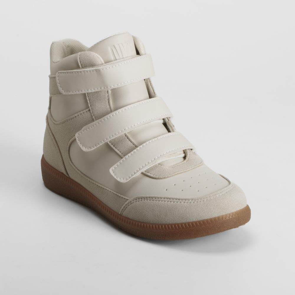 Botín cuña velcro beige NYC