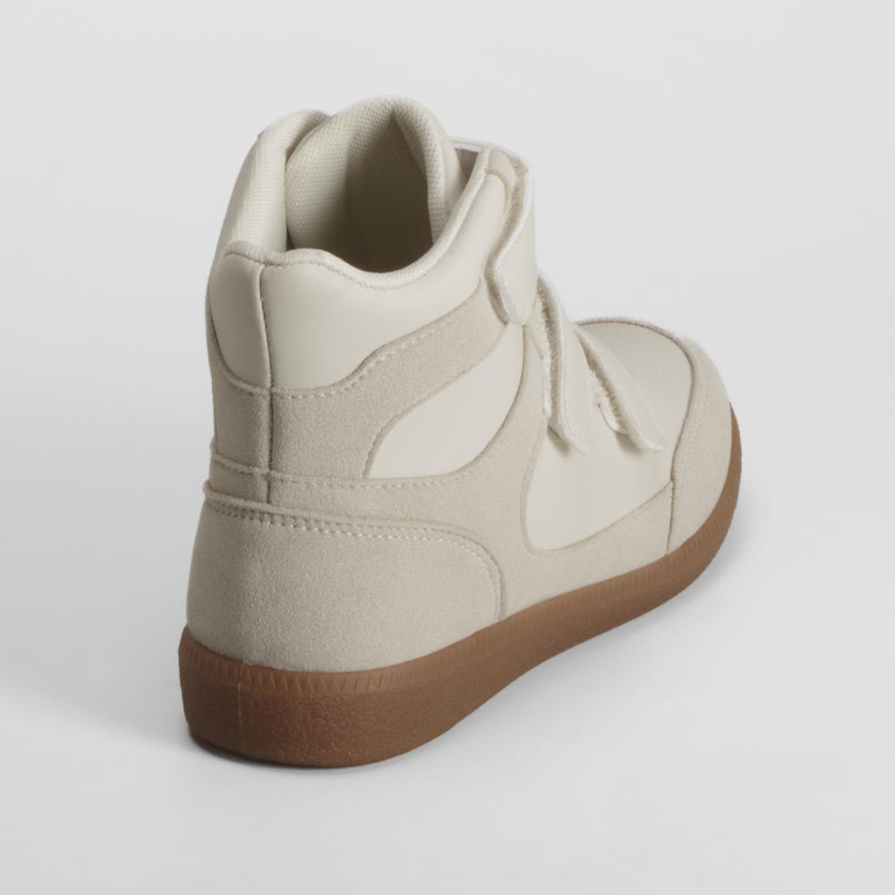 Botín cuña velcro beige NYC