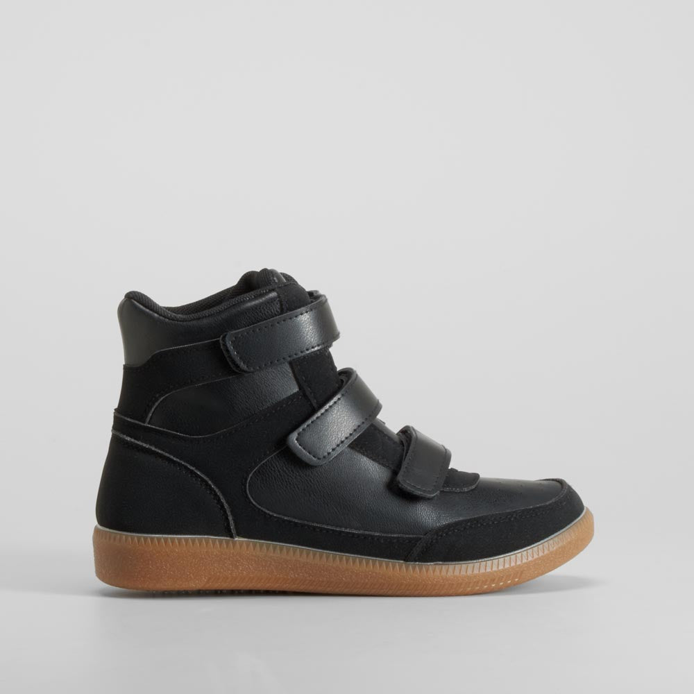 Botín cuña velcro negro NYC