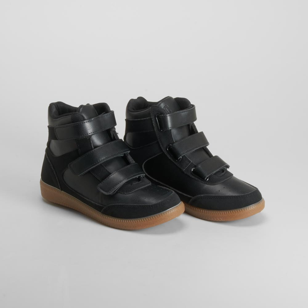 Botín cuña velcro negro NYC