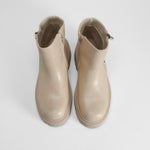 Botín beige plataforma cremallera NYC