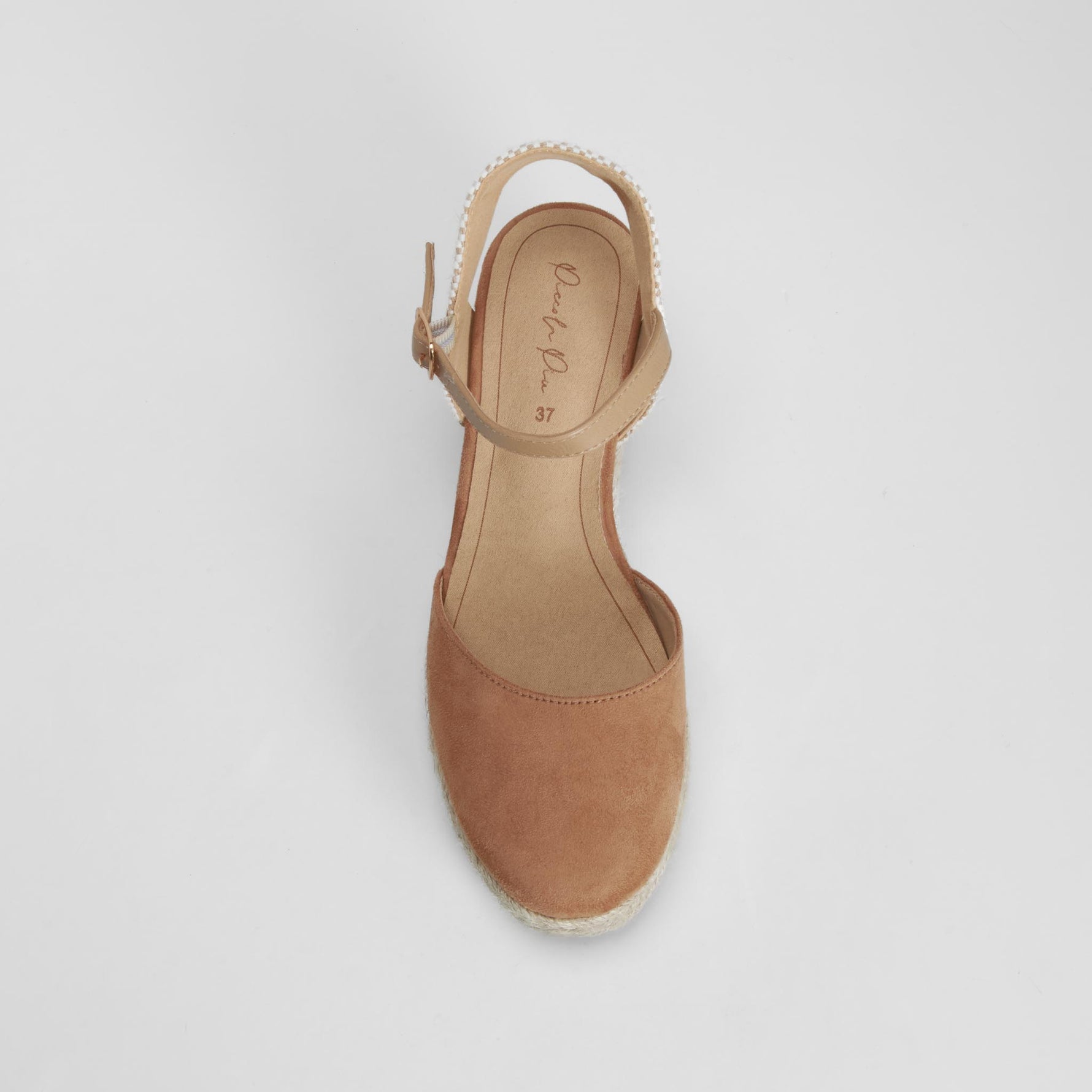 Sandalia yute cuña hebilla beige PICCOLA PIU