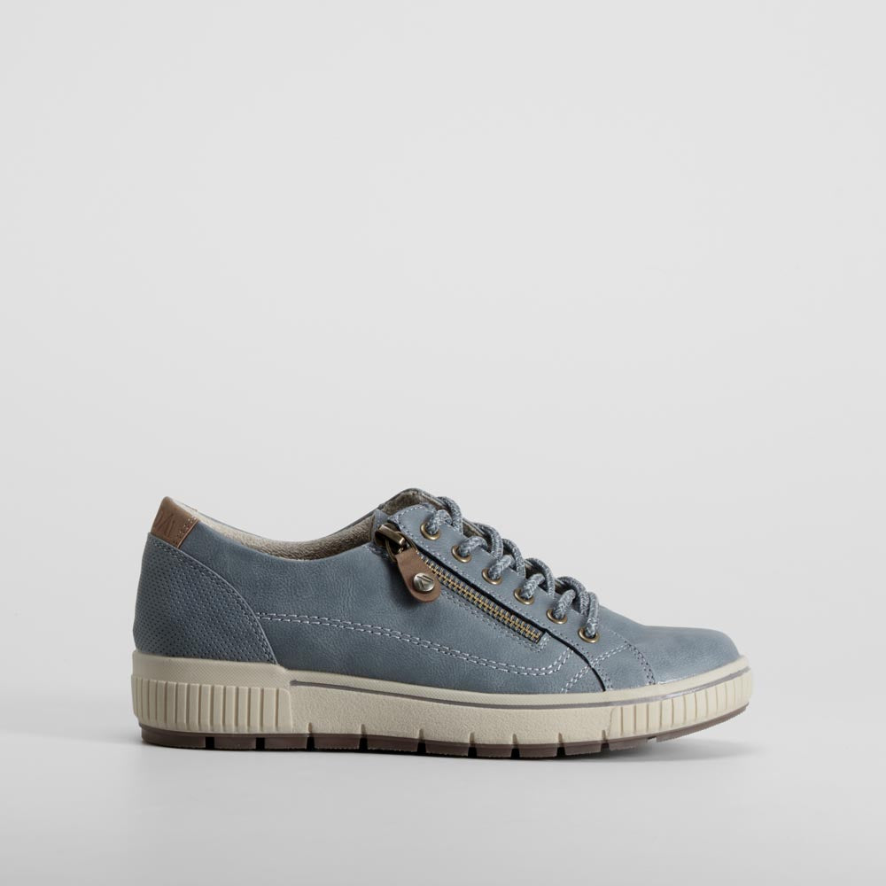 Zapatilla de cordones y cremallera azul SENDA ROAD