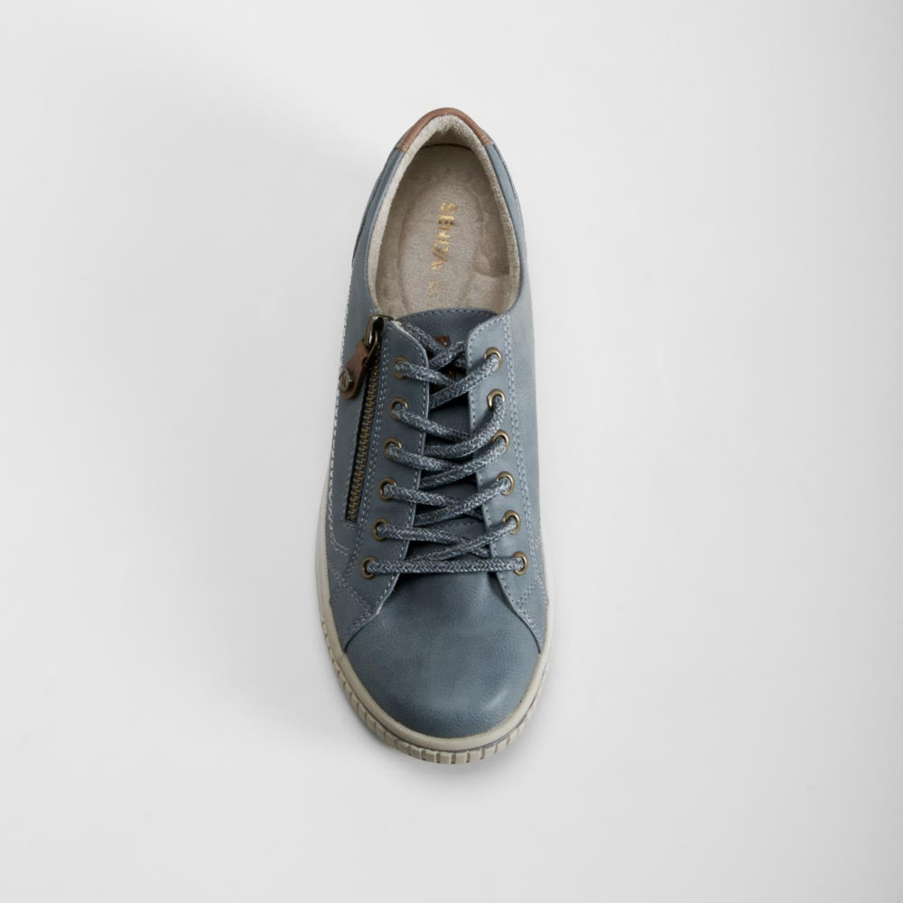 Zapatilla de cordones y cremallera azul SENDA ROAD