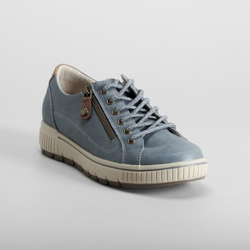 Zapatilla de cordones y cremallera azul SENDA ROAD