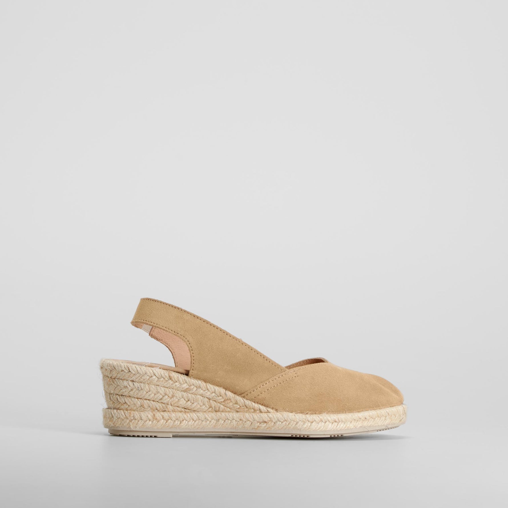 Alpargata yute cuña alta piel beige SENDA ROAD