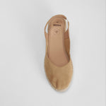 Alpargata yute cuña alta piel beige SENDA ROAD