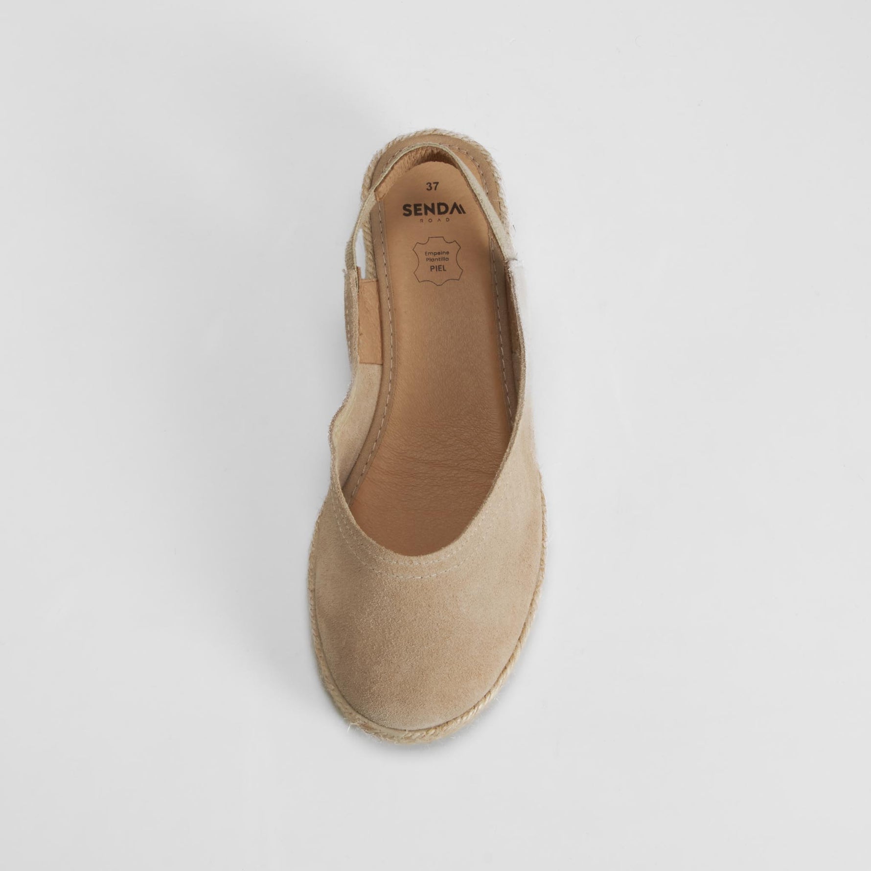 Sandalia cuña color beige piel SENDA ROAD