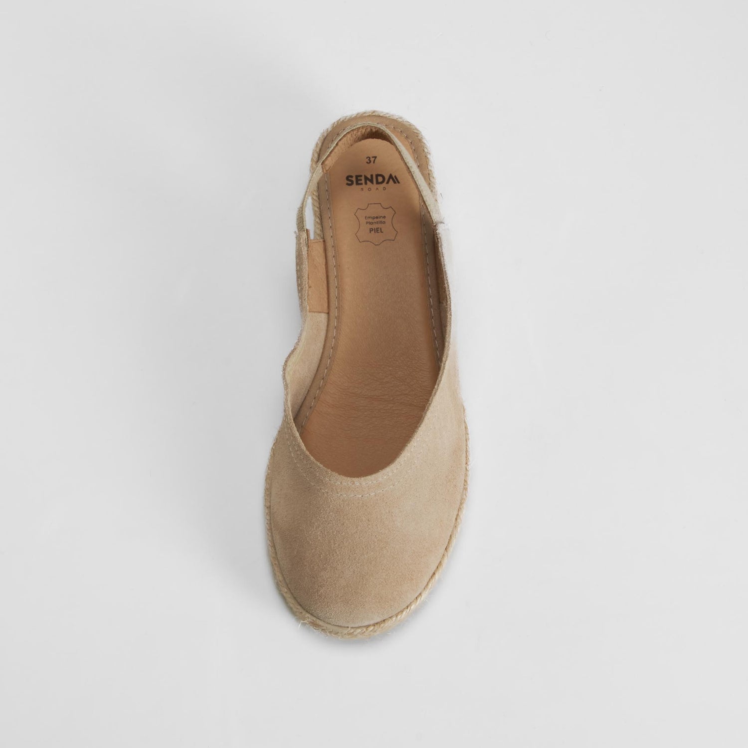 Sandalia cuña color beige piel SENDA ROAD