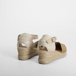Sandalia cuña yute piel beige SENDA ROAD