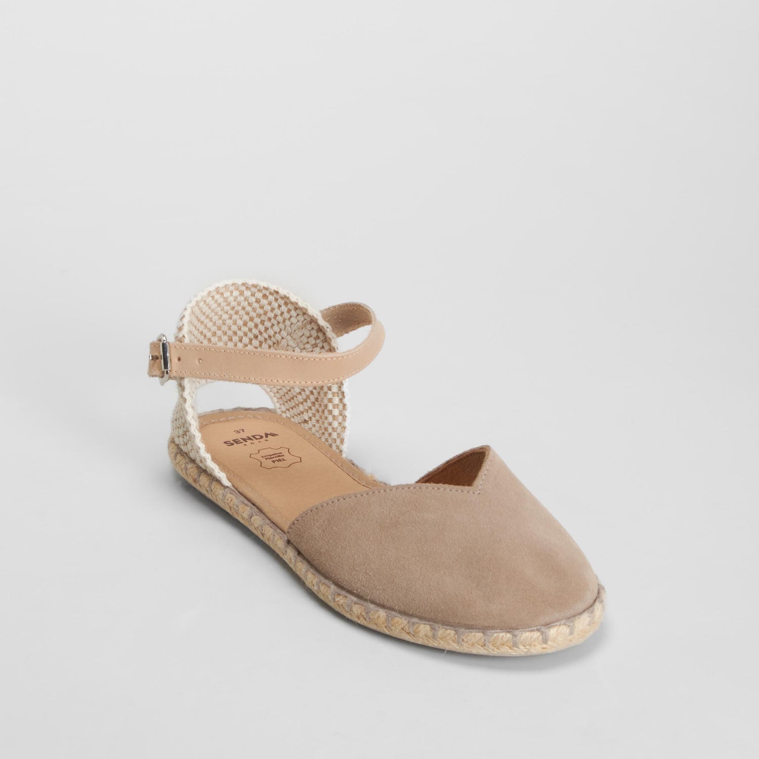 Sandalia plana piel yute beige SENDA ROAD