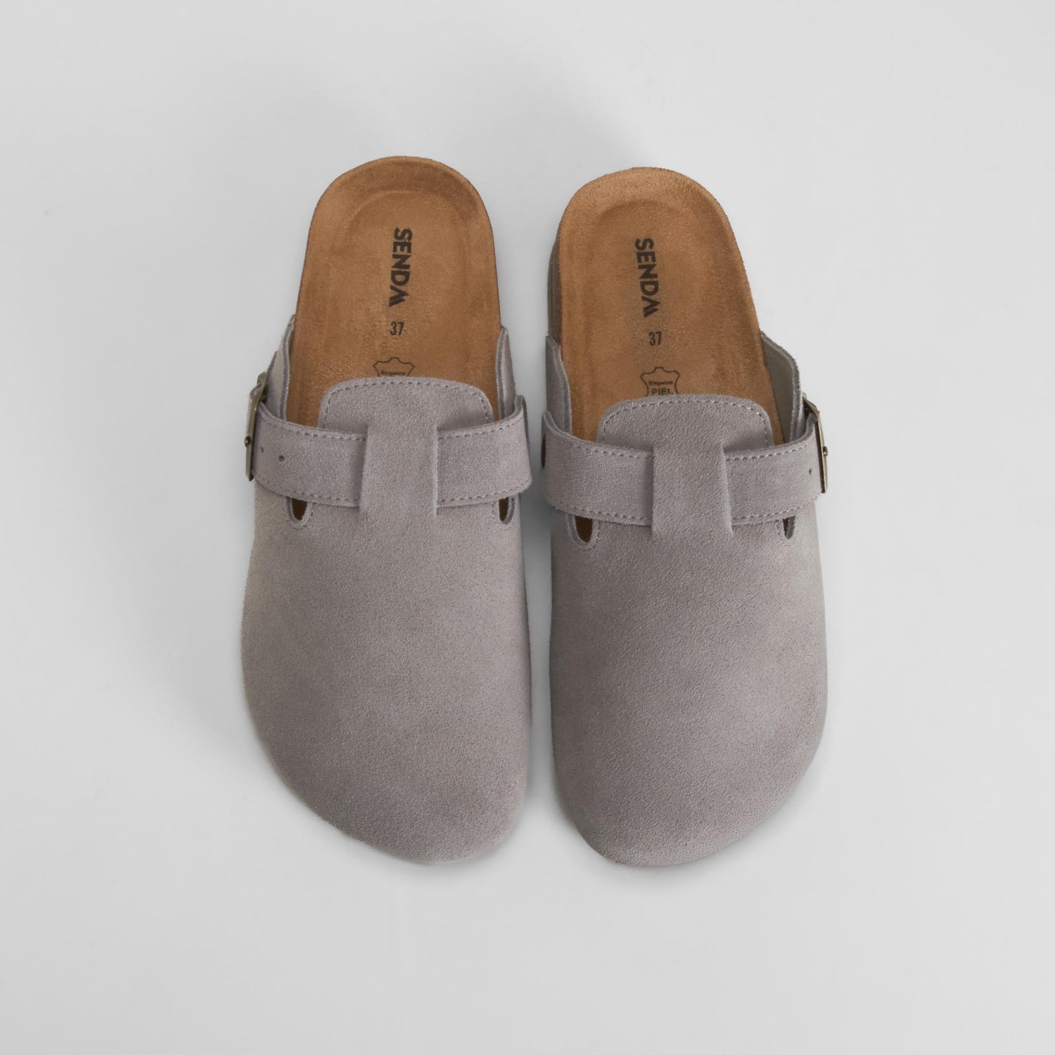 Zueco bio serraje hebilla gris SENDA ROAD