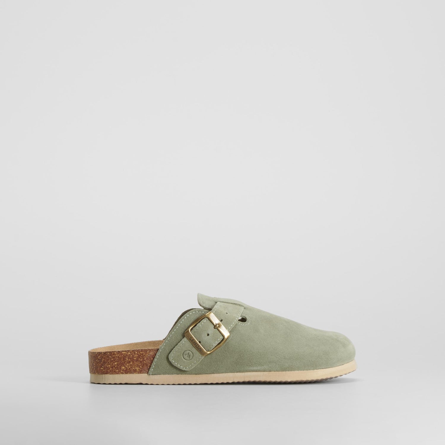 Zueco bio serraje hebilla verde SENDA ROAD