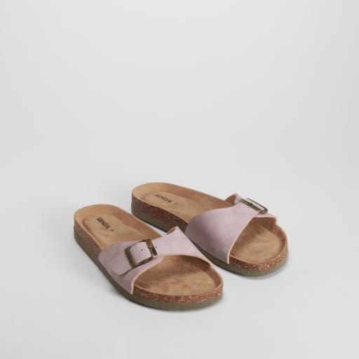 Sandalia bio corcho hebilla morado SENDA ROAD