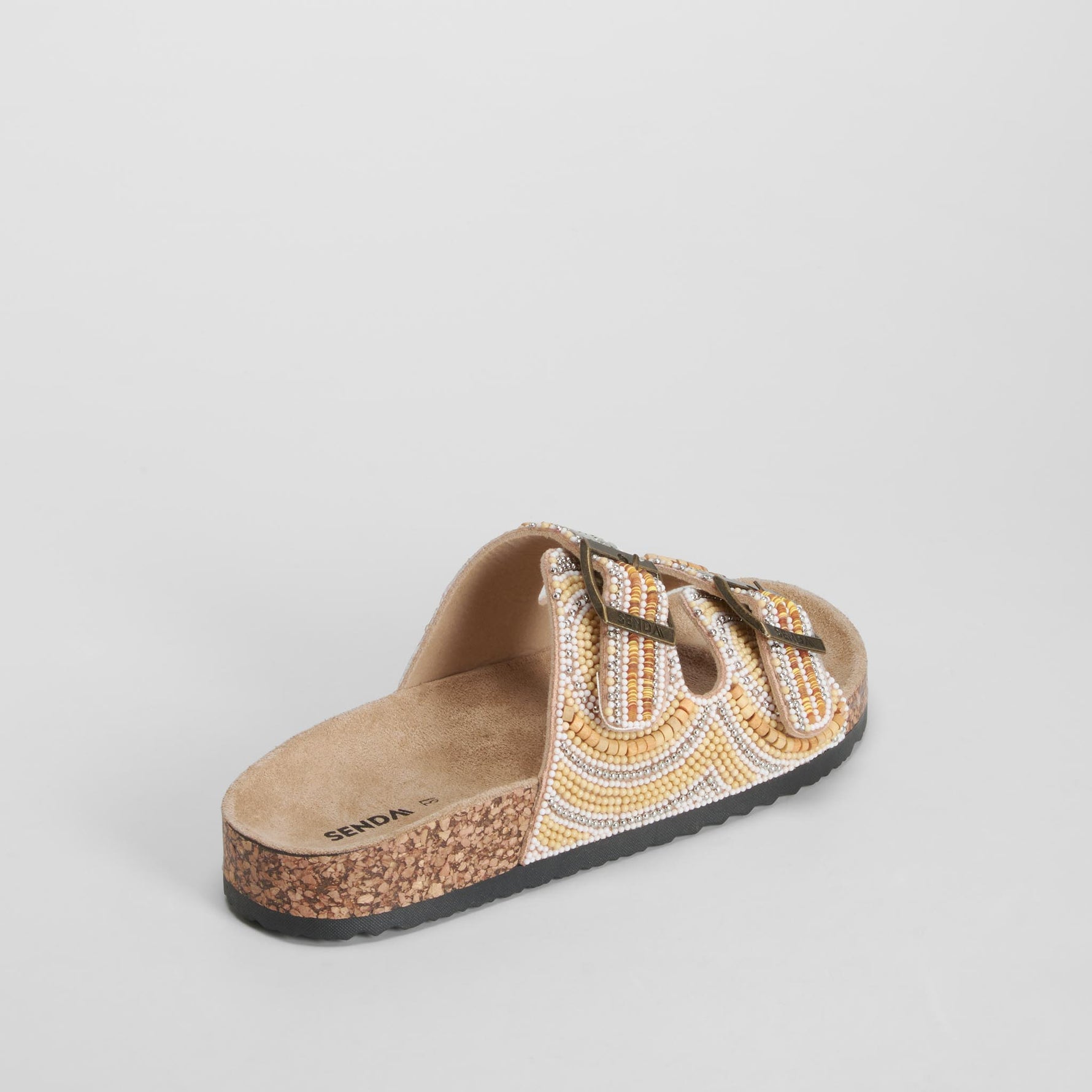 Sandalia bio abalorios hebillas beige SENDA ROAD