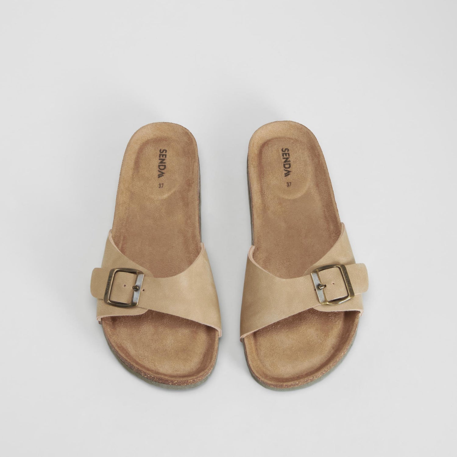 Sandalia bio corcho hebilla beige SENDA ROAD