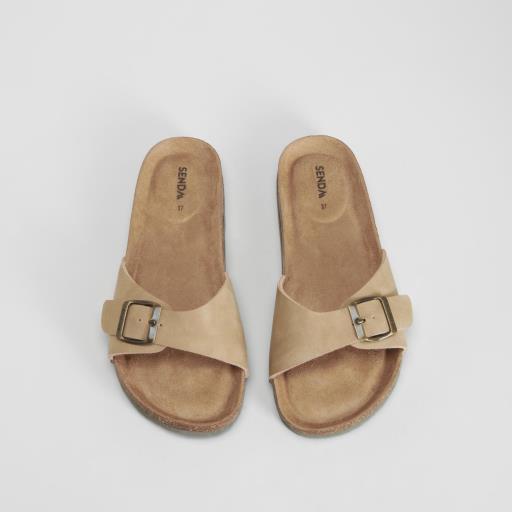 Sandalia bio corcho hebilla beige SENDA ROAD