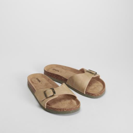 Sandalia bio corcho hebilla beige SENDA ROAD