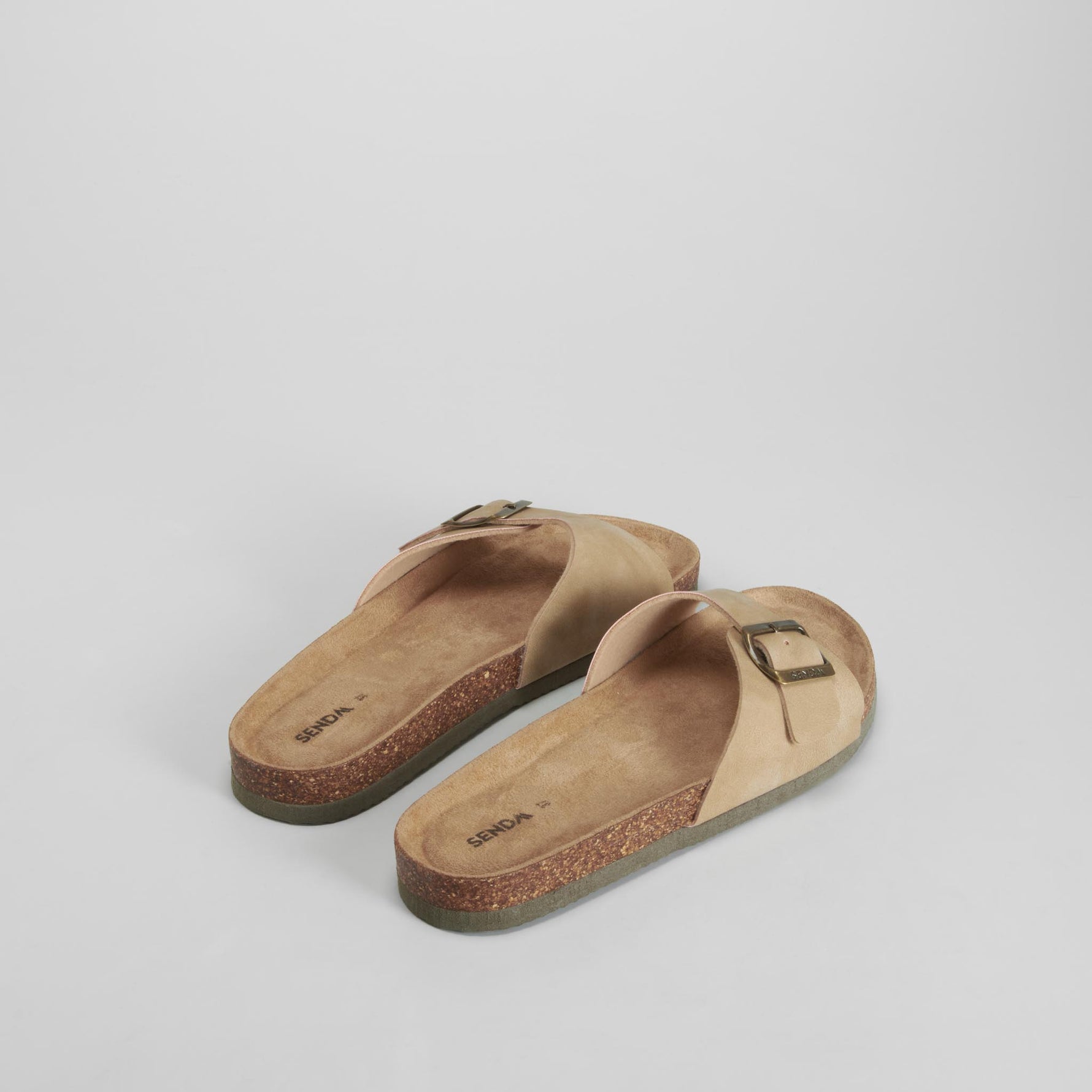Sandalia bio corcho hebilla beige SENDA ROAD