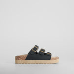 Sandalia bio tres hebillas negra SENDA ROAD