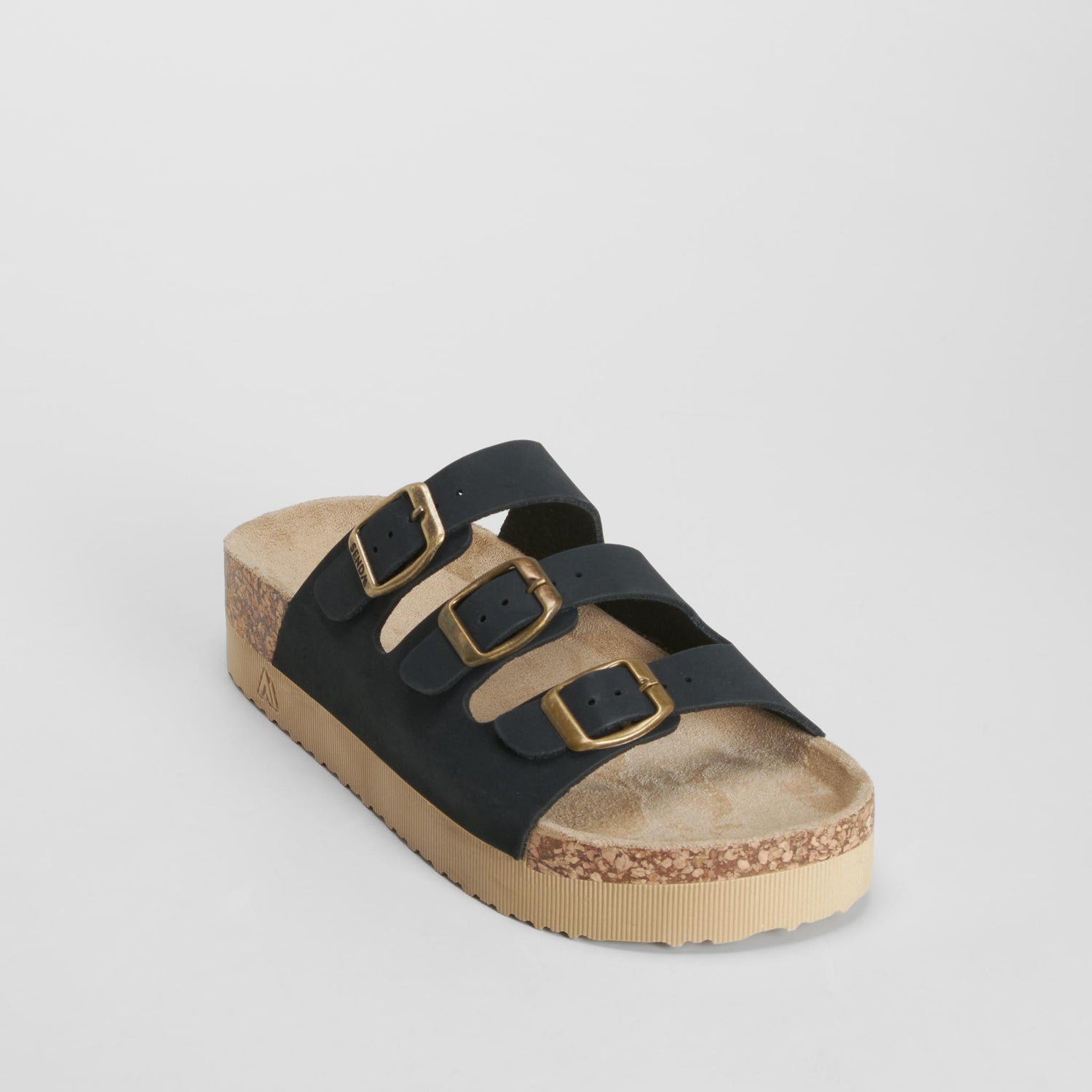 Sandalia bio tres hebillas negra SENDA ROAD