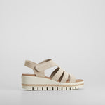 Sandalia cuña piel beige SENDA ROAD