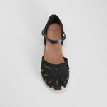 Sandalia negra piel SENDA ROAD
