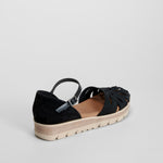 Sandalia negra piel SENDA ROAD