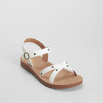 Sandalia tiras detalle metal blanca SENDA ROAD