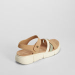 Sandalia cuña tiras beige SENDA ROAD