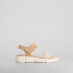 Sandalia cuña tira textil beige SENDA ROAD