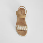 Sandalia cuña tira textil beige SENDA ROAD