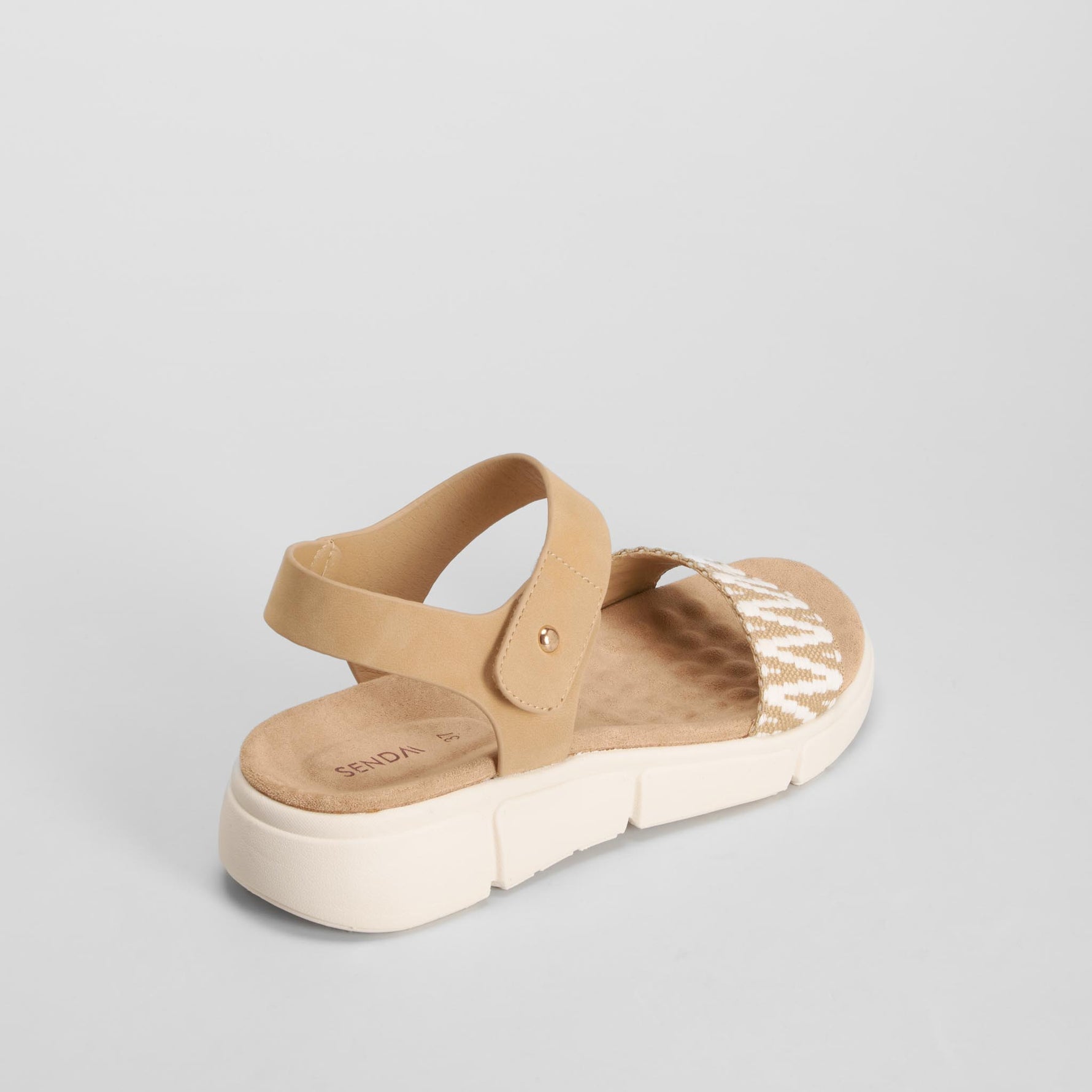 Sandalia cuña tira textil beige SENDA ROAD