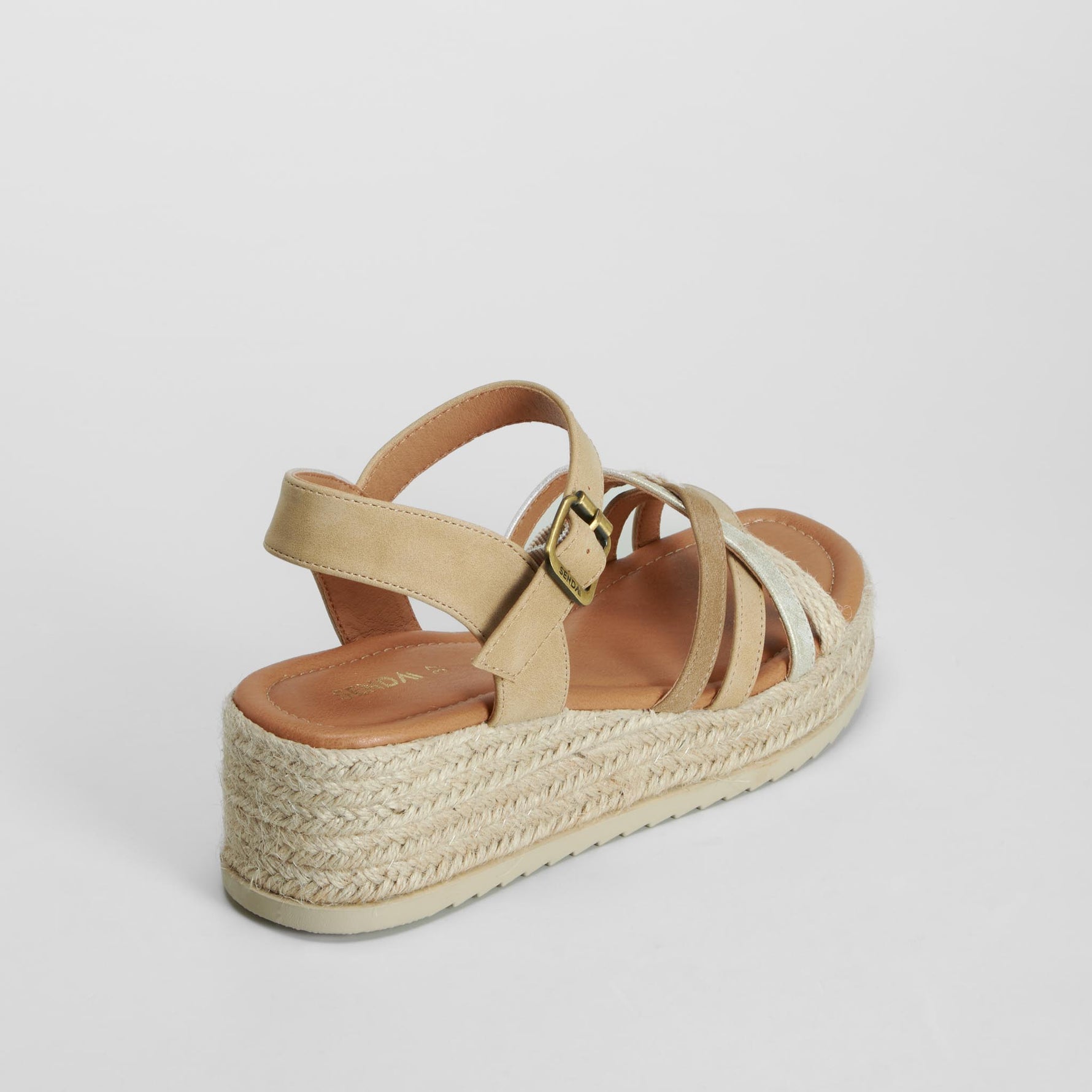 Sandalia cuña yute tiras beige SENDA ROAD