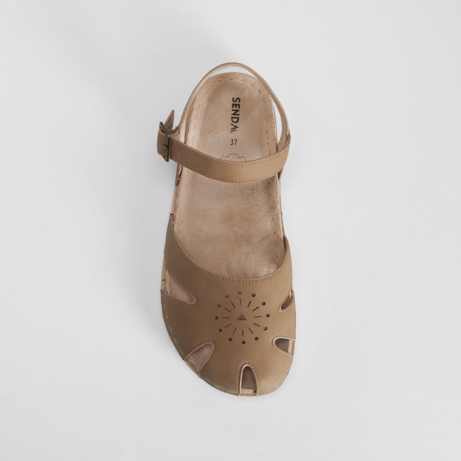 Sandalia plana beige SENDA ROAD